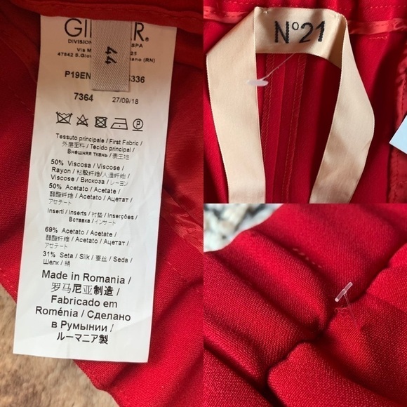 Nº21 Tuxedo Side Stripe Red Straight Leg Pants - Picture 11 of 12